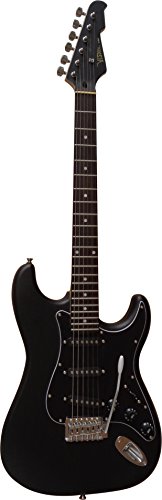 ELEKTROGITARRE MATT SCHWARZ - E-GITARRE MIT MASSIVHOLZKÖRPER - VISION SOUND - SCHWARZER PICKUP + KABEL - ST5MATTBK