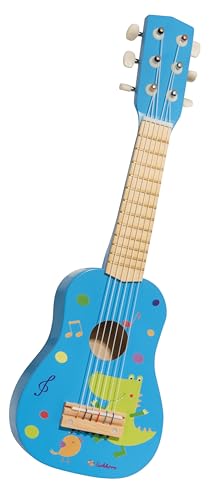 Eichhorn – Gitarre für Kinder – Blaue Kindergitarre, stimmbare Nylonsaiten, Holzspielzeug, mit Dino, Holzgitarre für Jungen und Mädchen ab 3...