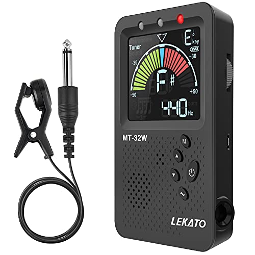 Metronom-Stimmgerät, LEKATO Digitales Metronom Stimmgerät Wiederaufladbar, Metronome-Tuner für Gitarre, Bass, Violine, Ukulele und Blasinstrumente,...