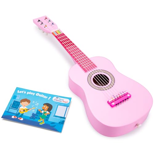 New Classic Toys - 10345 - Musikinstrument - Spielzeug Holzgitarre - Rosa