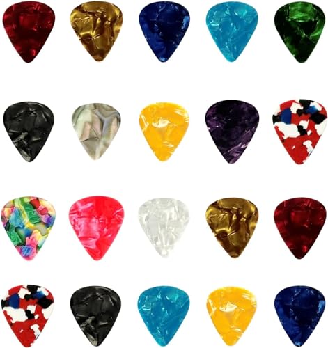 Plektren Gitarre, 20 Stück Celluloid Guitar Picks Plektrum für Akustik Gitarre, Gitarre, Ukulele, Klassische Gitarre, E-gitarre,...