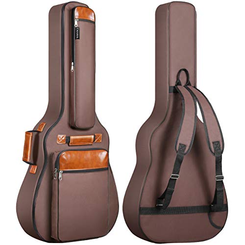 CAHAYA Gitarrentasche Akustikgitarren Taschen Gig Bag 40 41 42 Zoll wasserdichte Guitar Bag Braun 12mm Gepolsterte für Konzertgitarren verbesserte...