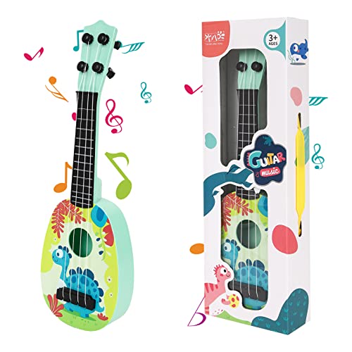 Kindergitarre,37cm Gitarre für Kinder,Mini Gitarre Ukulele Gitarre Spielzeug,Ukulele Instrument mit 4 verstellbaren Saiten Mini-Gitarre für...