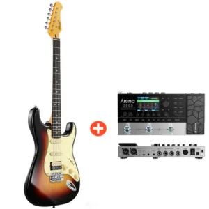 Donner DST-600 E-Gitarre - Sunburst / Gitarre + Arena 2000 Pedal