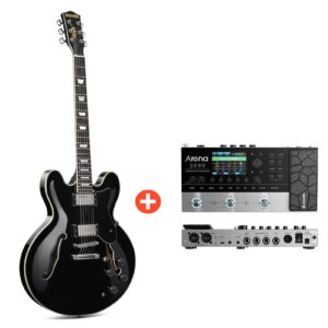 Donner DJP-1000 Jazz-E-Gitarre - DJP-1000D / Gitarre + Arena 2000 Pedal