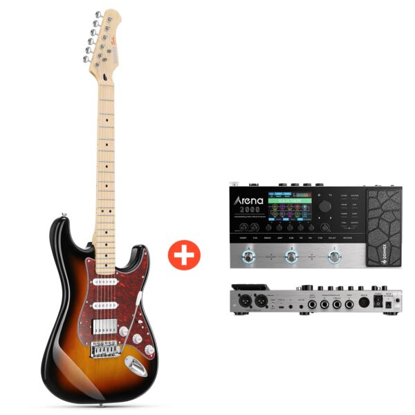 Donner DST-152 E-Gitarre Einsteiger Set ST Type 39 Zoll - DST-152S / Gitarre + Arena 2000 Pedal